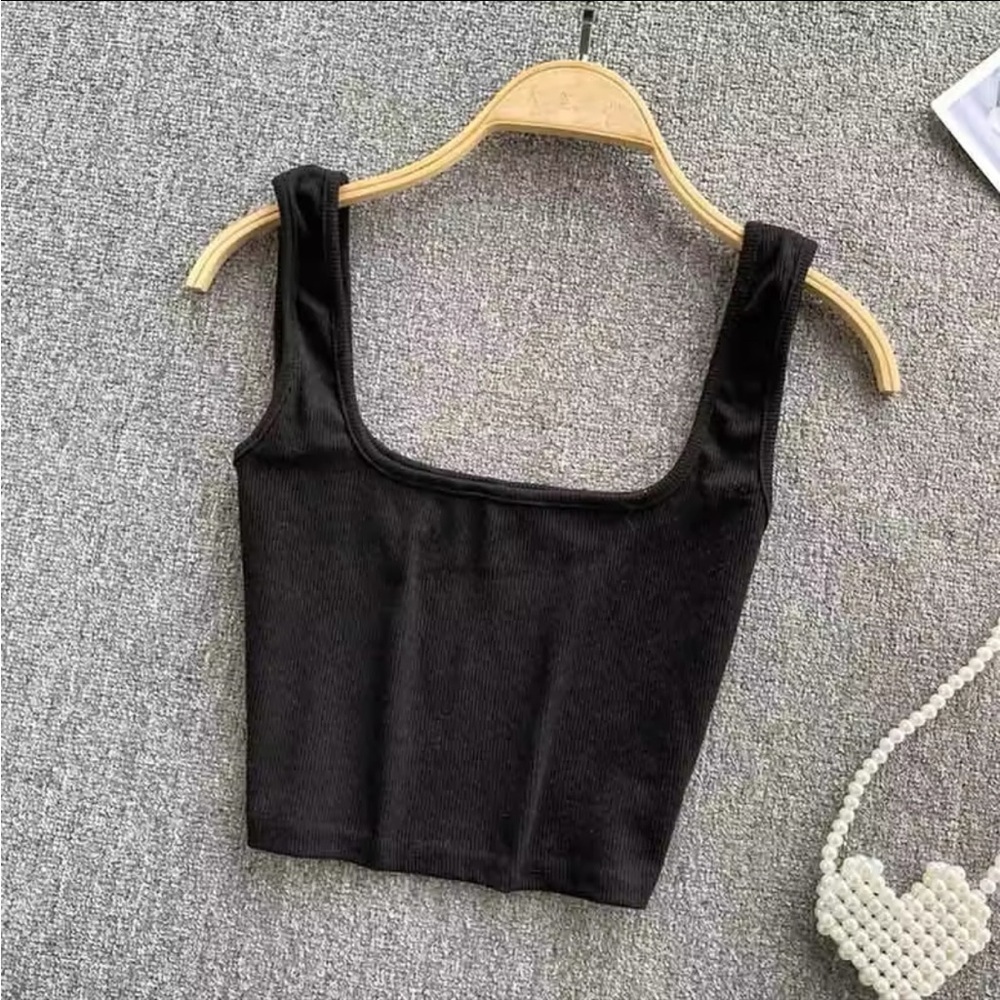 Womens Ribbed Solid Slim Fit Crop Tank Top/Cami/Bralette | NEW!!! 💜💗🩵 - Picture 12 of 15